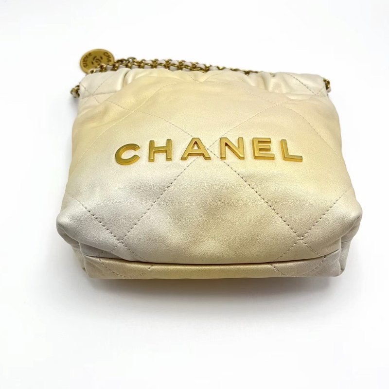 CHANEL漸變色金扣22bag mini  17*19*6 全新閒置配件盒子塵袋-1