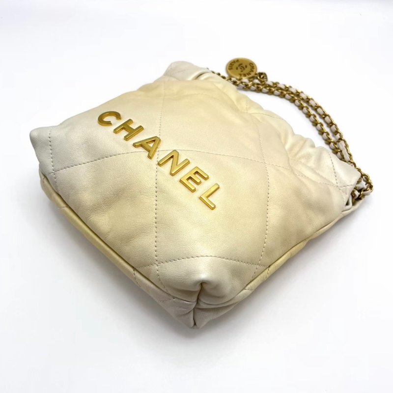 CHANEL漸變色金扣22bag mini  17*19*6 全新閒置配件盒子塵袋-2