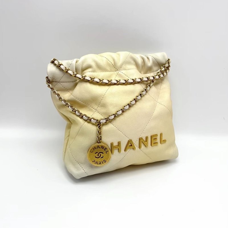 CHANEL漸變色金扣22bag mini  17*19*6 全新閒置配件盒子塵袋-4
