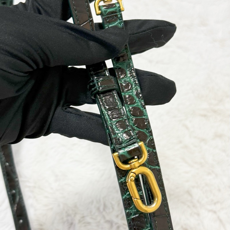 Balenciaga綠鱷魚壓紋金釦沙漏包 XS 全網最低價❤️-8