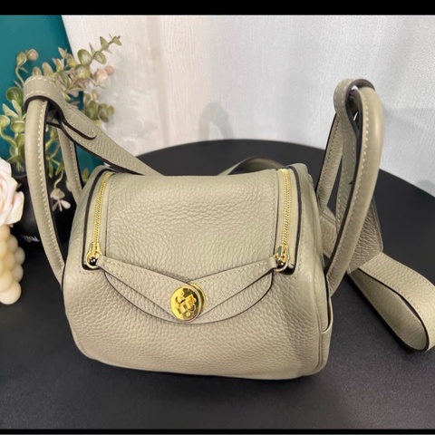 二代 Hermes愛馬仕mini Lingy鼠尾草綠金扣B刻