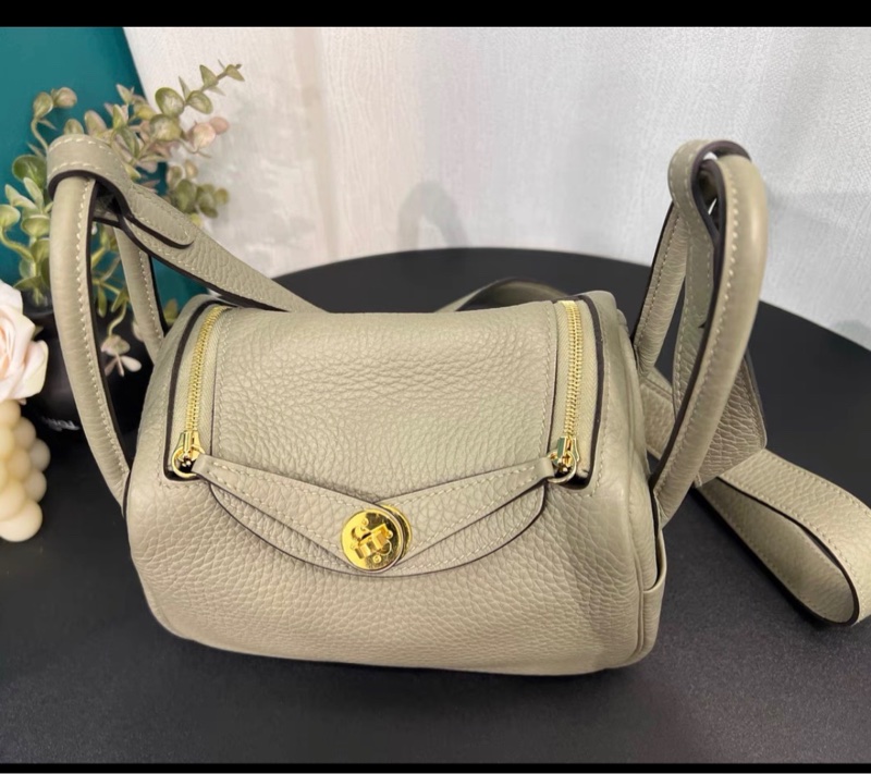 二代 Hermes愛馬仕mini Lingy鼠尾草綠金扣B刻-0