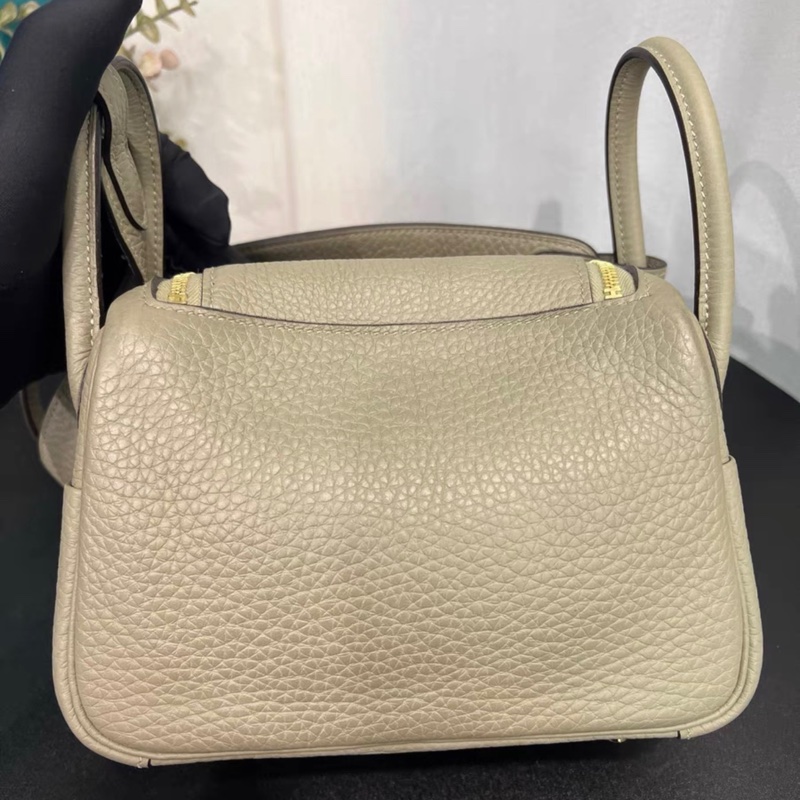 二代 Hermes愛馬仕mini Lingy鼠尾草綠金扣B刻-1