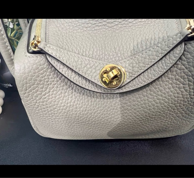 二代 Hermes愛馬仕mini Lingy鼠尾草綠金扣B刻-4