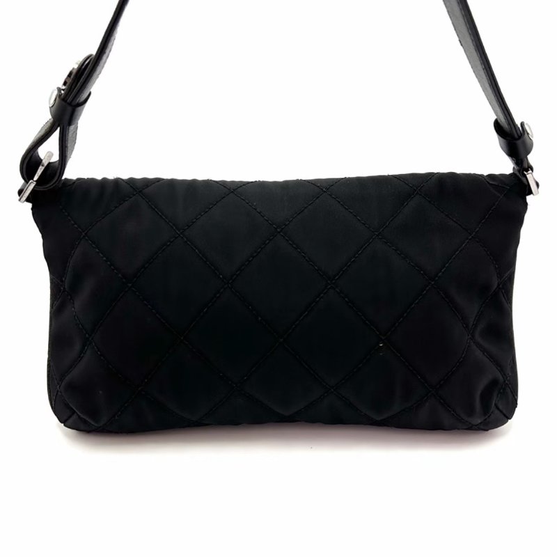 CHANEL 黑色銀扣肩背斜背包 27*15*4 98新配件塵袋保卡-1