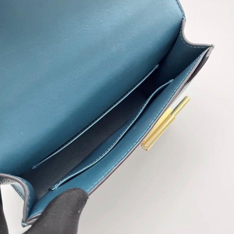 HERMES 博斯普魯斯綠色金扣山羊皮mini verrou手槍包17*13*4 98新配件盒子塵袋-1