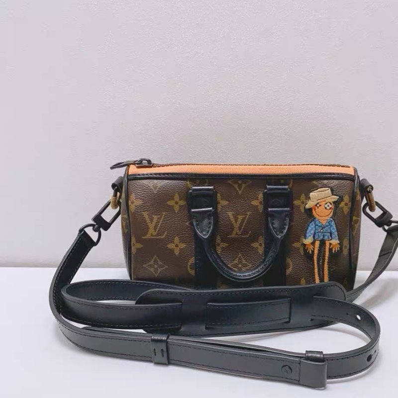 Lv秀款稻草人keepall xs 肩背斜背包20.5*9*12.5 98新配件塵袋-1