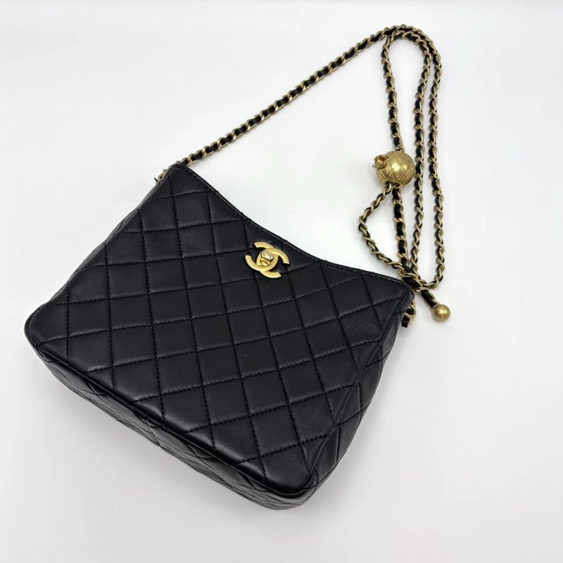 CHANEL23K金球hobo嬉皮肩背斜背包19*16*9 99新配件塵袋-3