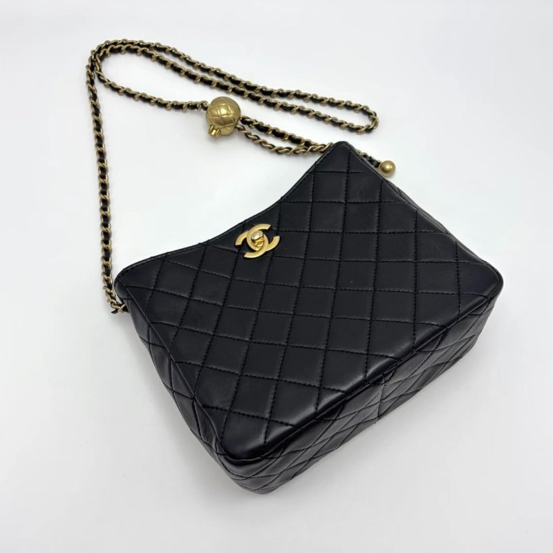 CHANEL23K金球hobo嬉皮肩背斜背包19*16*9 99新配件塵袋-5