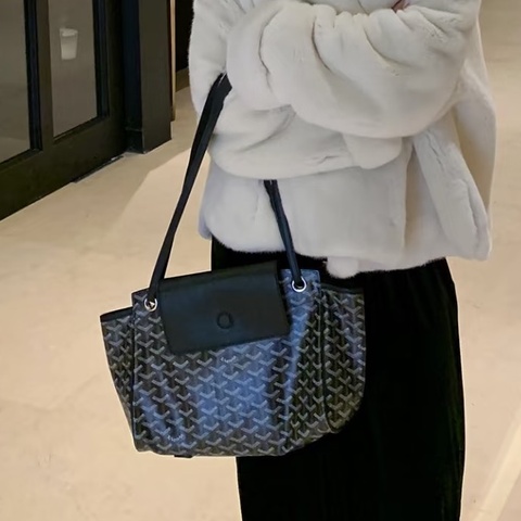 通勤神包😍99新🆕Goyard黑色Rouette tote通勤包托特單肩手提包