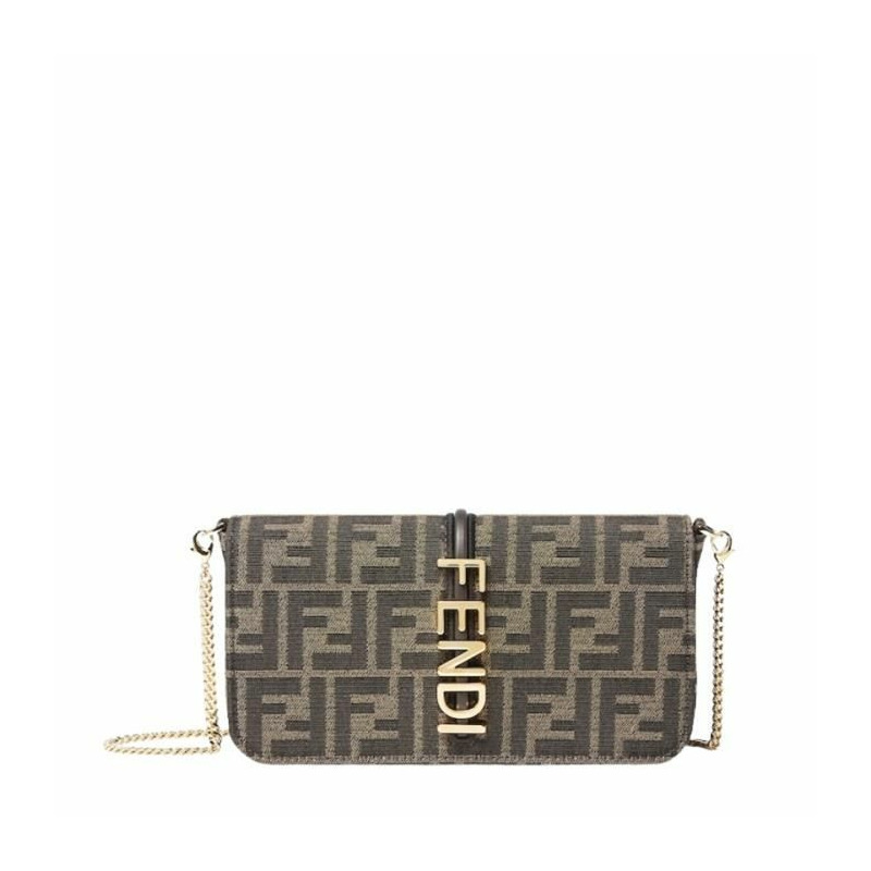 FENDI 石墨鏈錢包 8BS076AD23F1BA1_B-0