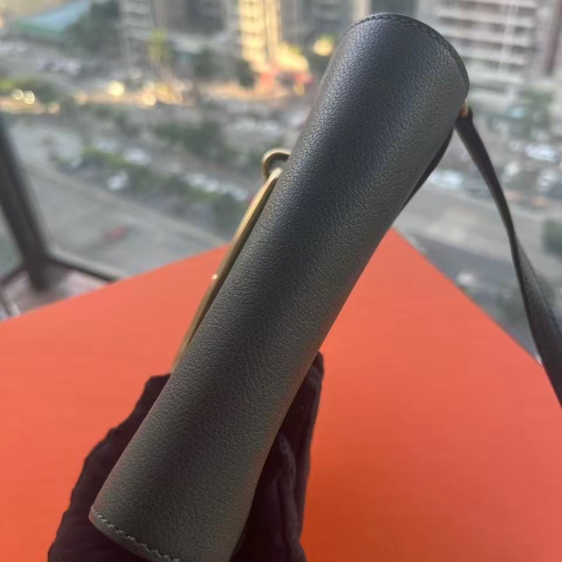 🌈Hermes💚Mini Roulis 19💚英國綠金扣🌈98新🌟Evercolor皮🌟-5