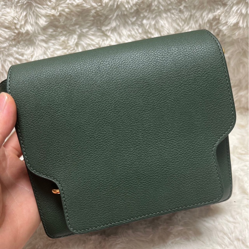 🌈Hermes💚Mini Roulis 19💚英國綠金扣🌈98新🌟Evercolor皮🌟-7