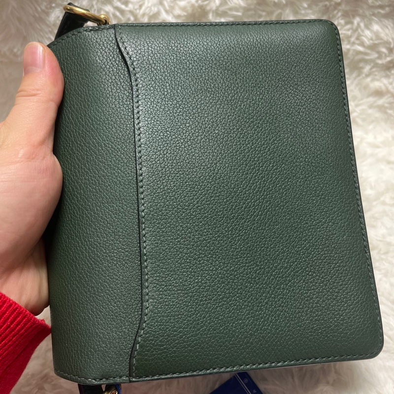 🌈Hermes💚Mini Roulis 19💚英國綠金扣🌈98新🌟Evercolor皮🌟-8