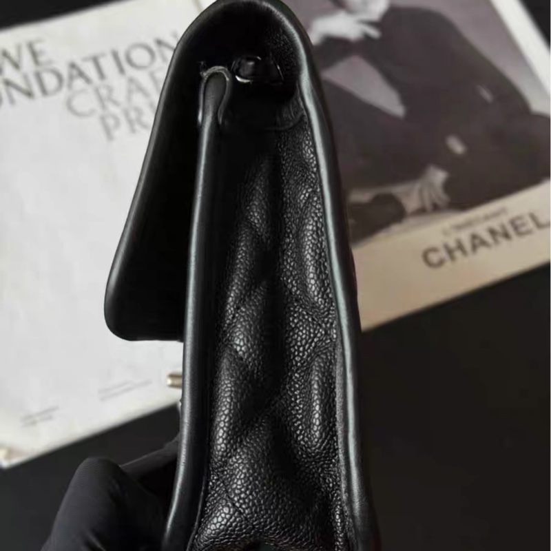 經典絕美款🤩Chanel黑銀季節款CF單肩斜挎鏈條包⛓️-11