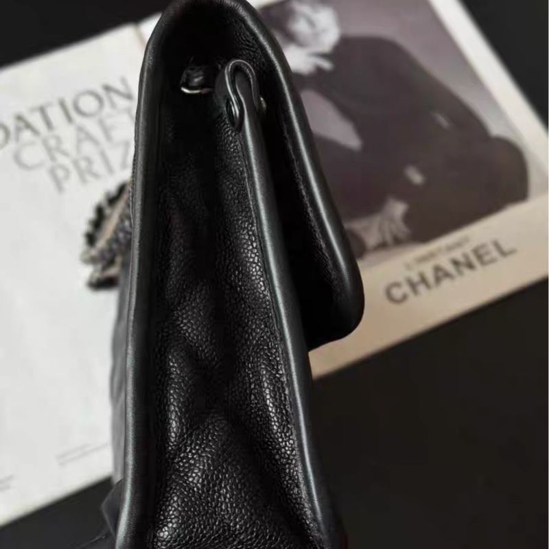 經典絕美款🤩Chanel黑銀季節款CF單肩斜挎鏈條包⛓️-12