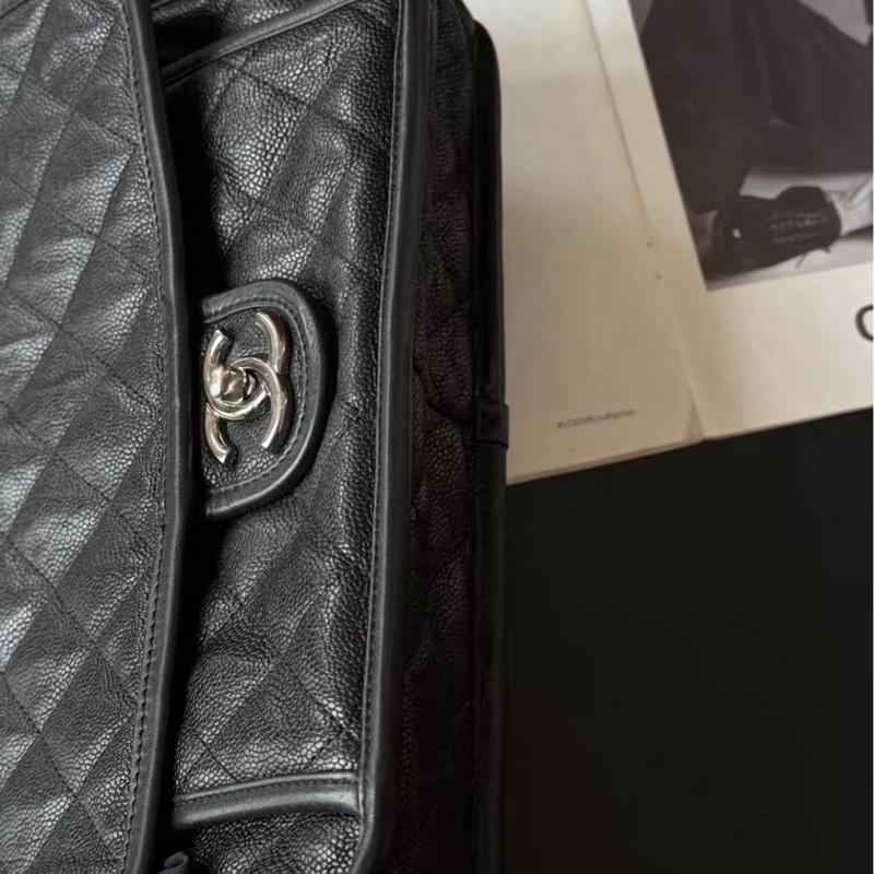經典絕美款🤩Chanel黑銀季節款CF單肩斜挎鏈條包⛓️-15