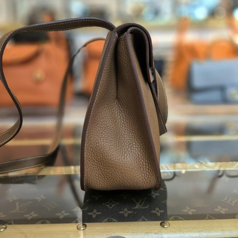 Hermes Halzan 25 Z刻 TC皮 金棕色 金扣 包裝齊全-3