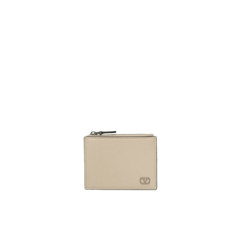 Vlogo Signature Grainy Calfskin 卡片包/零錢包
