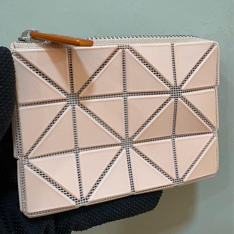 三宅一生 粉色四格拉鍊零錢包-0