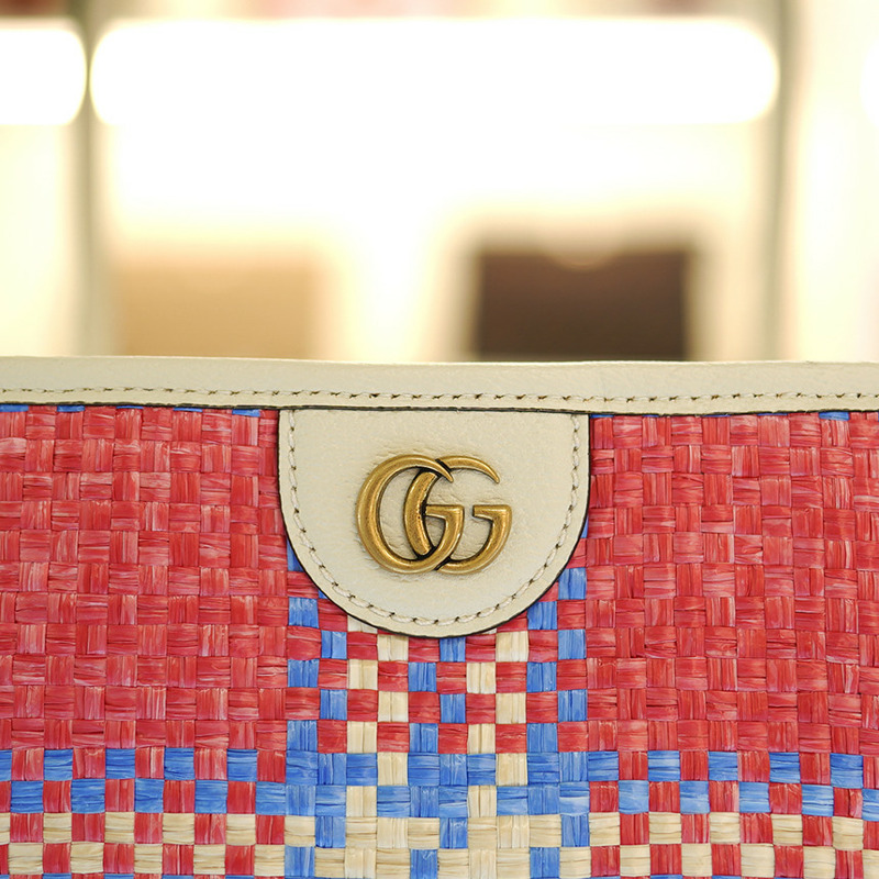 GUCCI 托特包 741424 FABY7 8452 粉紅色米色大布袋-11