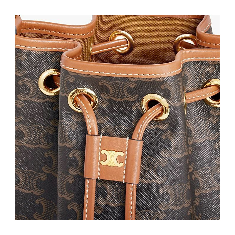 CELINE Teen Clara 包 - Triomphe 帆布小牛皮款,印記:121672CAS 04LU-3