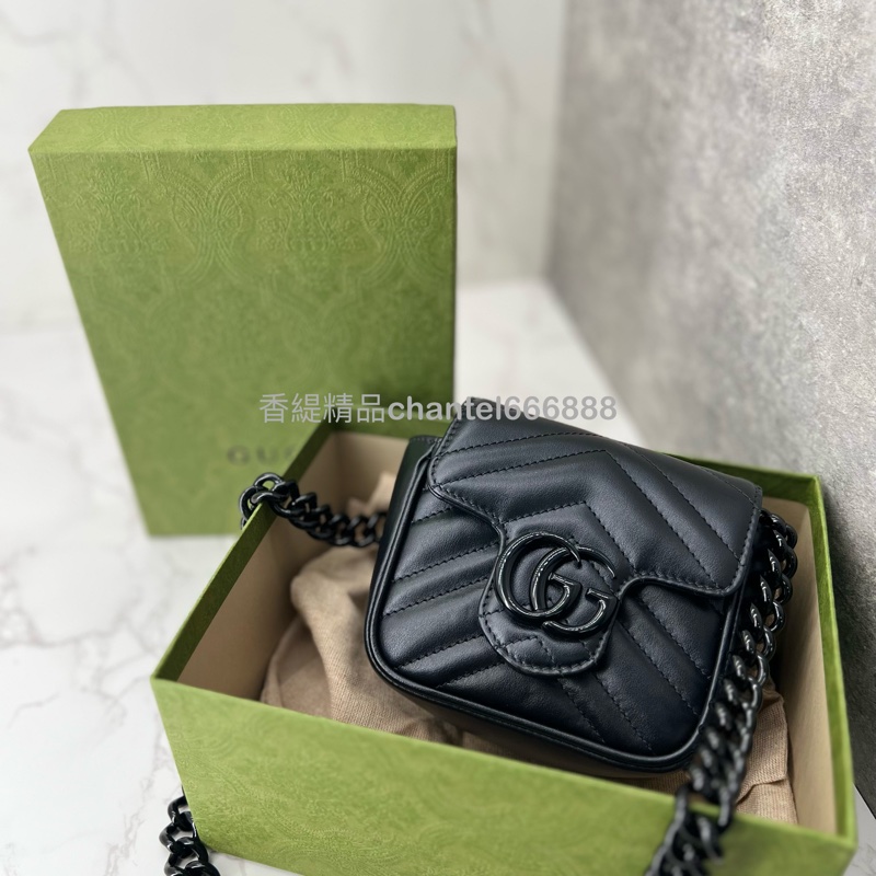 💗香緹國際精品💗 685 Gucci 馬蒙黑鏈帶包 #盒裝完整-0