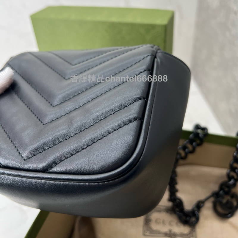 💗香緹國際精品💗 685 Gucci 馬蒙黑鏈帶包 #盒裝完整-6