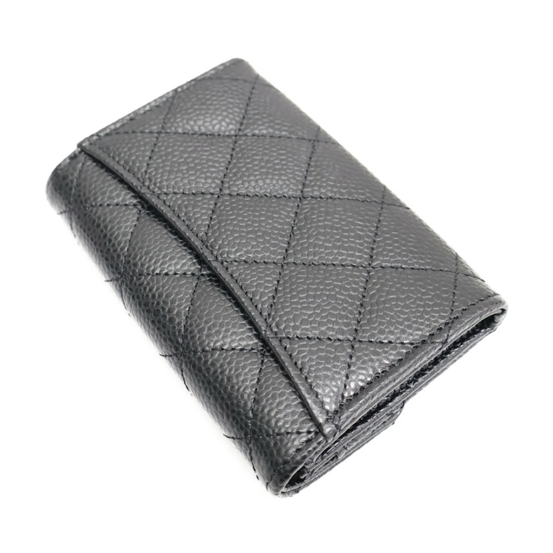 黑色牛皮 菱格紋 荔枝紋 卡夾 名片夾 AP0214【CHANEL 香奈兒】 AP0214-3