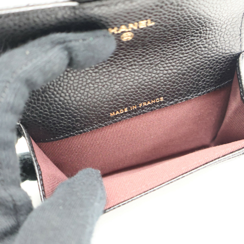 黑色牛皮 菱格紋 荔枝紋 卡夾 名片夾 AP0214【CHANEL 香奈兒】 AP0214-4