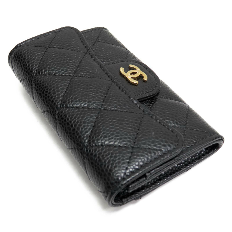 黑色 牛皮 Card Case 卡夾 扣式短夾【CHANEL 香奈兒】 AP0214-2