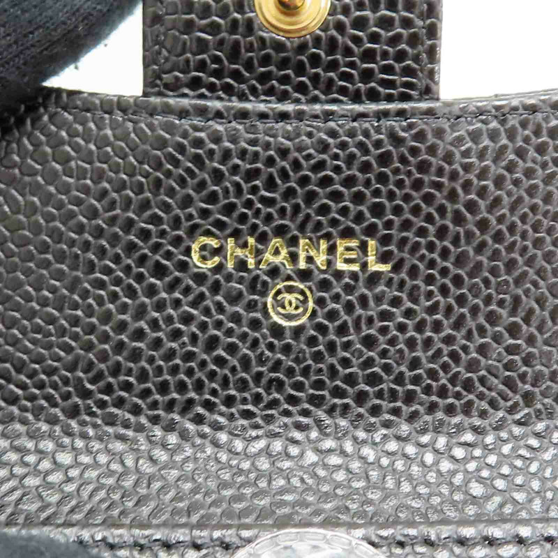 黑色 牛皮 Card Case 卡夾 扣式短夾【CHANEL 香奈兒】 AP0214-5