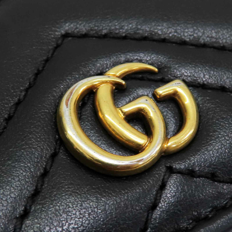 黑色 牛皮 GG Marmont Wallet 兩折短夾【GUCCI 古馳】 466492-12