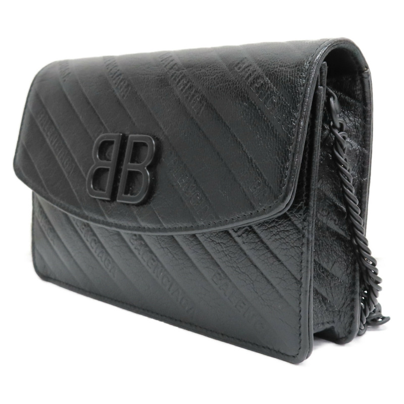 黑色牛皮 BB 鏈條 肩背包 561507【Balenciaga 巴黎世家】 561507-2