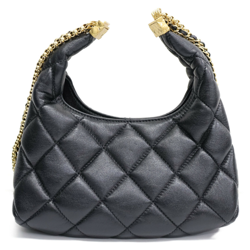 黑色羊皮 Mini Hobo 肩背包【CHANEL 香奈兒】 AS4966-1