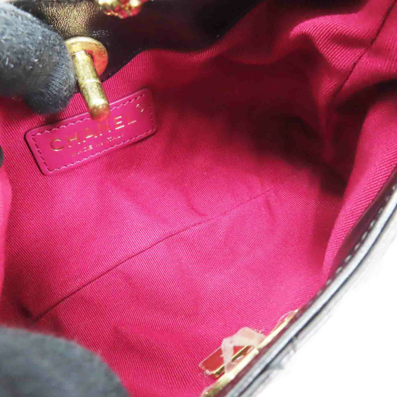 黑色羊皮 Mini Hobo 肩背包【CHANEL 香奈兒】 AS4966-4