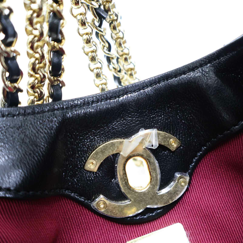 黑色羊皮 Mini Hobo 肩背包【CHANEL 香奈兒】 AS4966-13