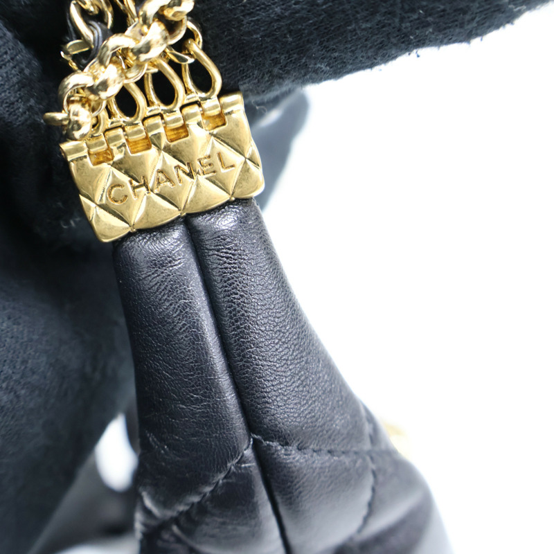 黑色羊皮 Mini Hobo 肩背包【CHANEL 香奈兒】 AS4966-14