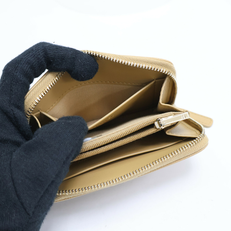 卡其色牛皮 拉鍊 零錢包 AP4658【CHANEL 香奈兒】 AP4658-8