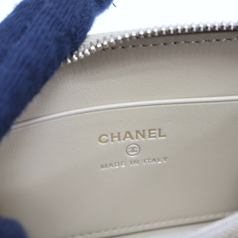 卡其色牛皮 拉鍊 零錢包 AP4658【CHANEL 香奈兒】 AP4658-9