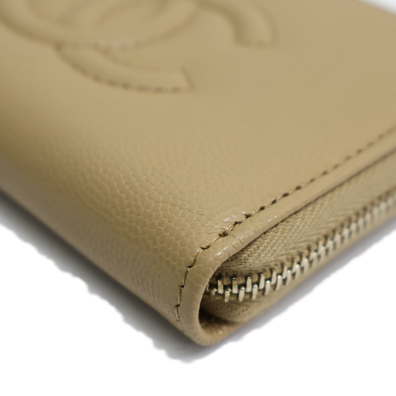 卡其色牛皮 拉鍊 零錢包 AP4658【CHANEL 香奈兒】 AP4658-12