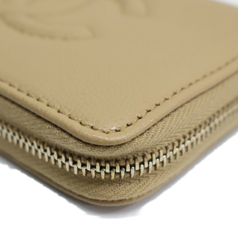 卡其色牛皮 拉鍊 零錢包 AP4658【CHANEL 香奈兒】 AP4658-14