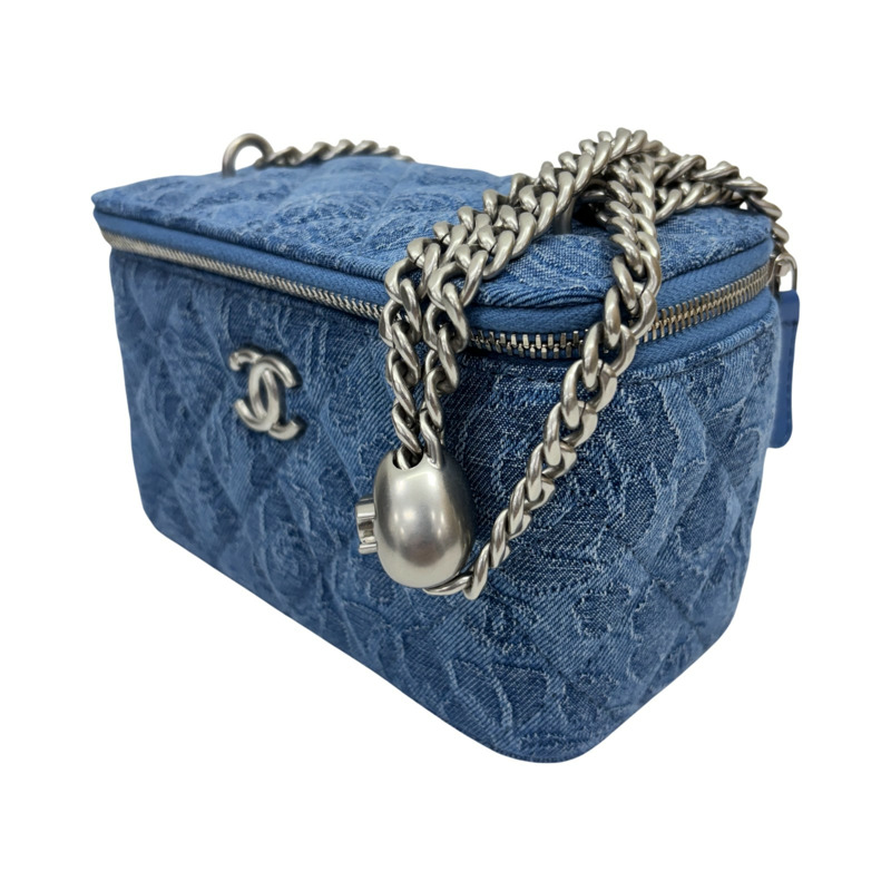 藍色 丹寧布 長方盒 Sweetheart Small Vanity Case 肩背包 【CHANEL 香奈兒】 AP3204-1