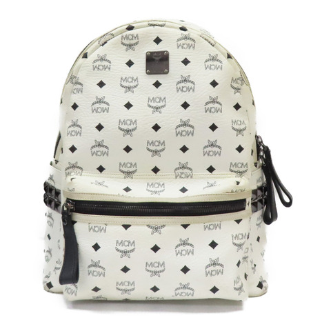 白色帆布 Visetos系列 Stark Bebe Boo 後背包【MCM】