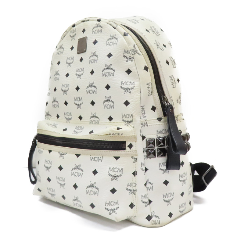 白色帆布 Visetos系列 Stark Bebe Boo 後背包【MCM】-2