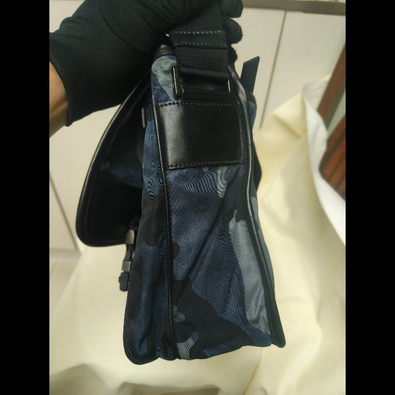 🔥年終狂降🔥【限時降價只到12/31（原23,800）】【8成新】㊣✨PRADA✨普拉達 藍色 迷彩 帆布 皮革 口袋 郵差包 肩背包 斜背包 /二手包/二手精品🌳二手樹屋🌳-2