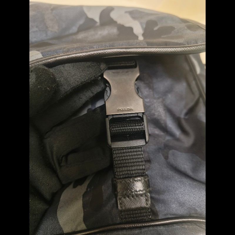 🔥年終狂降🔥【限時降價只到12/31（原23,800）】【8成新】㊣✨PRADA✨普拉達 藍色 迷彩 帆布 皮革 口袋 郵差包 肩背包 斜背包 /二手包/二手精品🌳二手樹屋🌳-16