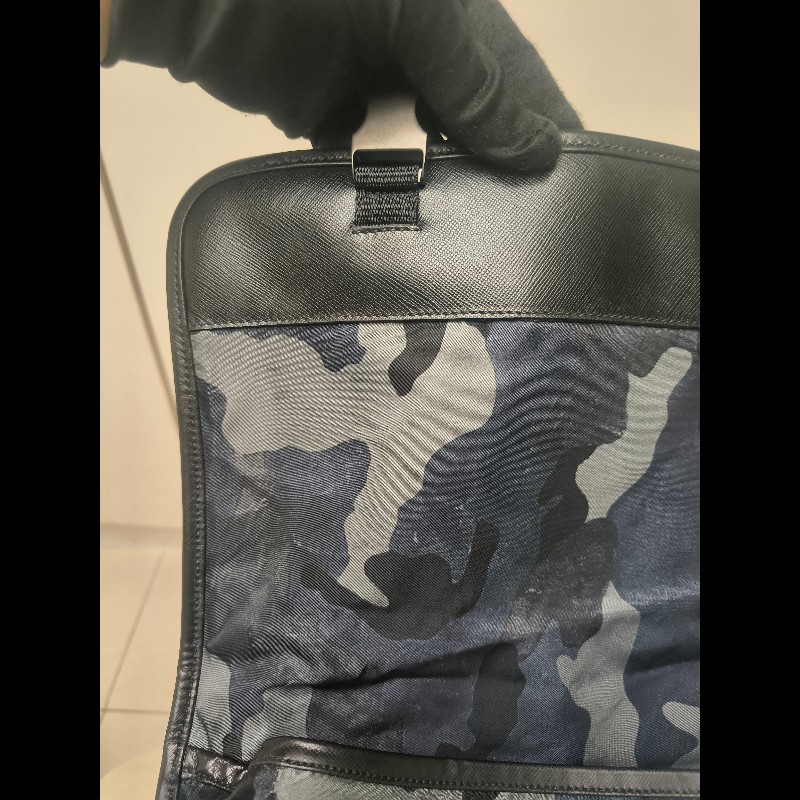 🔥年終狂降🔥【限時降價只到12/31（原23,800）】【8成新】㊣✨PRADA✨普拉達 藍色 迷彩 帆布 皮革 口袋 郵差包 肩背包 斜背包 /二手包/二手精品🌳二手樹屋🌳-32