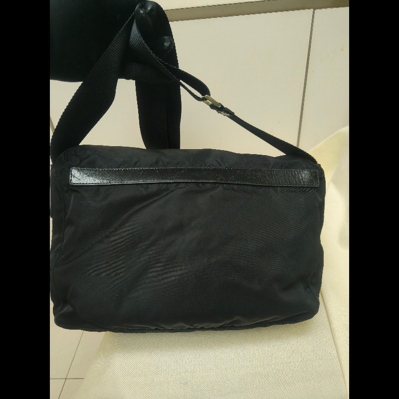 🔥年終狂降🔥【限時降價只到12/31(原18,800)】㊣✨PRADA✨(附防塵袋)普拉達 黑色 帆布 皮革 口袋 郵差包 肩背包 斜背包 /二手包/二手精品🌳二手樹屋🌳-4