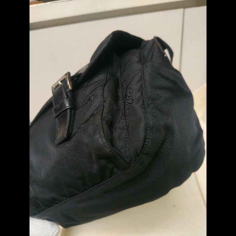 🔥年終狂降🔥【限時降價只到12/31(原18,800)】㊣✨PRADA✨(附防塵袋)普拉達 黑色 帆布 皮革 口袋 郵差包 肩背包 斜背包 /二手包/二手精品🌳二手樹屋🌳-9